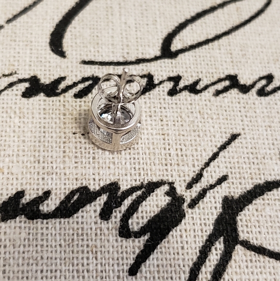 Diamonique Bezel Set Earring is .925 - Picture 7 of 7